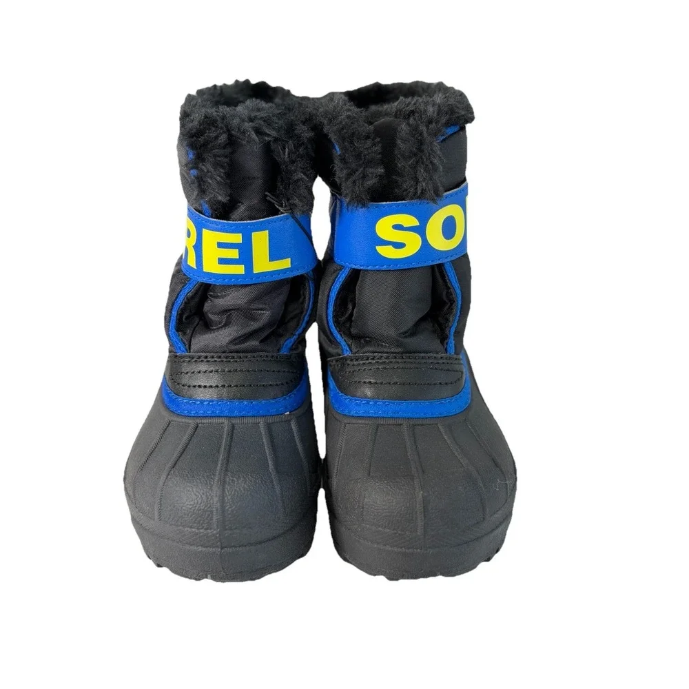 Sorel Snow‎ Commander Boots Black Blue Fleece Lined Winter Snow  Toddler Size 10